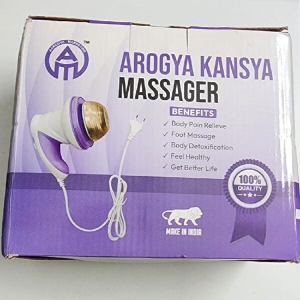 Lavish Ayurveda Electric Kansa Vati Massager with Bronze Bowl for Feet (White & Purple) - Elevate Your Wellness with Lavish Design and Effective Foot Therapy (Kansya Vatki Foot Massager)