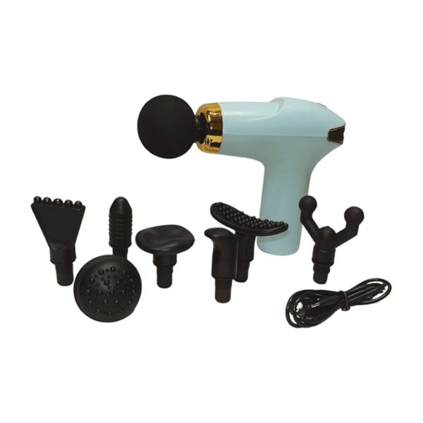 BLUEIDEA Cordless Rechargeable Massager, 8-in-1 Power Massager, Compact, BLD-328 (FIROZI, TRAVEL) - Image 2