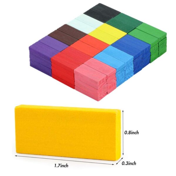 Toyshine for Kids 12 Color Wooden Dominos Blocks Set, Game Educational Play Toy, Domino Racing Toy Game, 120 pic