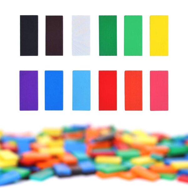 Toyshine for Kids 12 Color Wooden Dominos Blocks Set, Game Educational Play Toy, Domino Racing Toy Game, 120 pic - Image 7