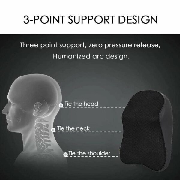 Sounce Car Neck Rest Pillow | 2 Years Warranty | Memory Foam Neck Pillow for Car, Car Seat Head Rest Cushion for Neck & Cervical Support - Relieves Pain (Large, Black, Pack of 1) - Image 6