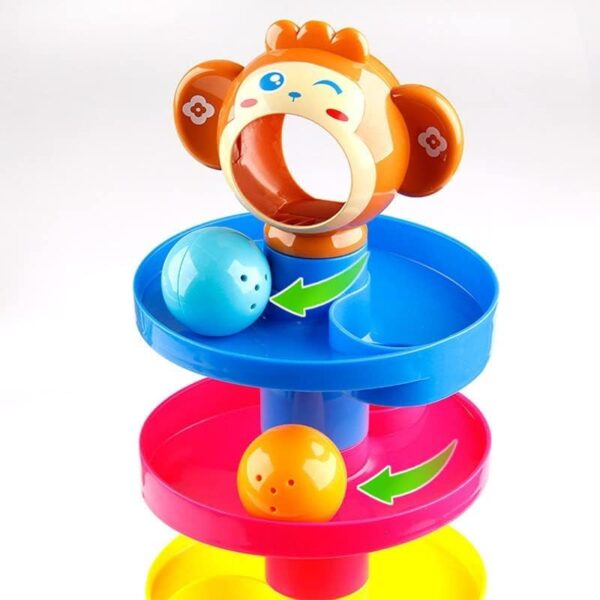 Toy Imagine Ramp Roll, Ball Drop and Roll Swirling Tower for Toddler|3 Puzzle Rattle Balls Non Toxic Material| StackToy for Kids Ages 3+: Interactive Fun Excitement (Roll Ball for Kids) - Image 4