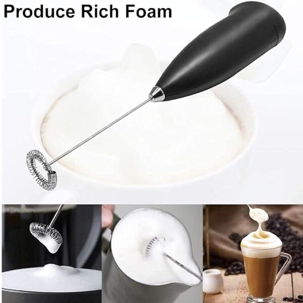 DS Enterprise Stainless Steel Mini Hand Blender for Coffee/Egg Beater | Milk Frother Electric Foam Maker Classic Sleek Design Hand Blender Mixer, Egg Beater, Coffee, Juice, Cappuccino, Lassi Blender - Image 3