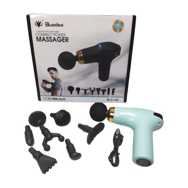 BLUEIDEA Cordless Rechargeable Massager, 8-in-1 Power Massager, Compact, BLD-328 (FIROZI, TRAVEL)
