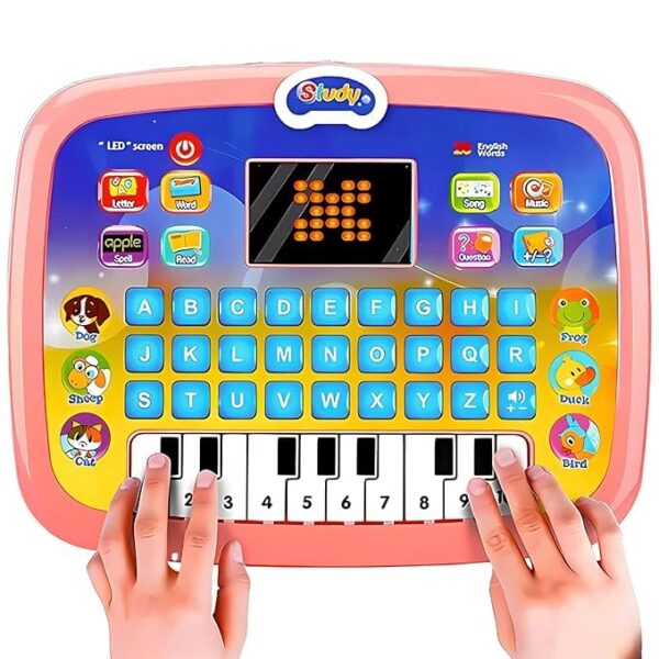 Liboshe Educational Learning Kids Laptop Tablet with LED Screen Music Fun Toy Activities Computer Plus Piano for Kids and Toddlers from 1- 8 Years Old - Image 3