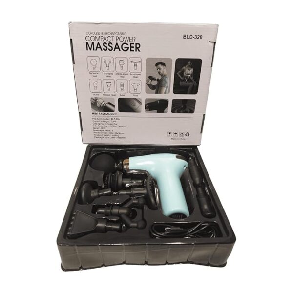 BLUEIDEA Cordless Rechargeable Massager, 8-in-1 Power Massager, Compact, BLD-328 (FIROZI, TRAVEL) - Image 3