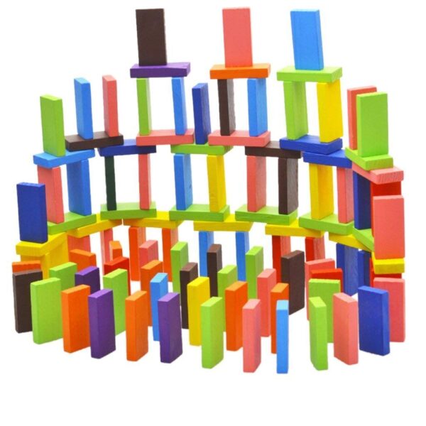 Toyshine for Kids 12 Color Wooden Dominos Blocks Set, Game Educational Play Toy, Domino Racing Toy Game, 120 pic - Image 5