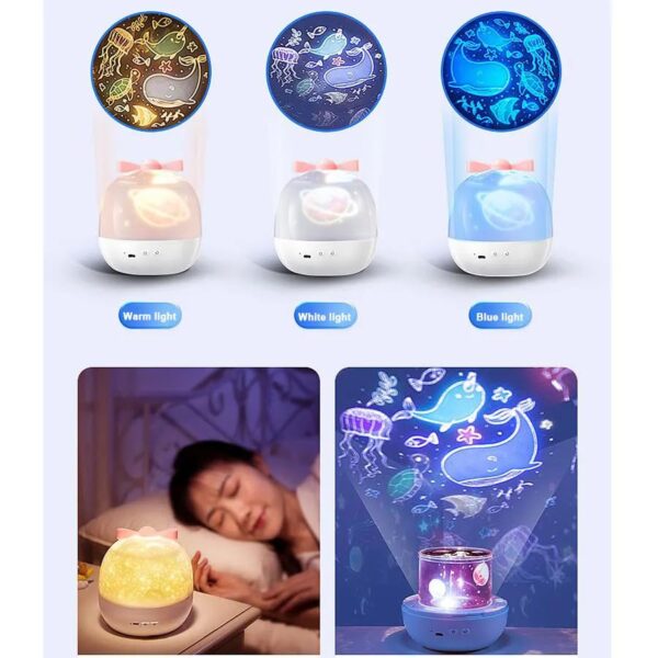 DANDELIONS Kids Night Light Projector with 6 Films – 360° Rotating Starry Ceiling Projector for Baby & Kids Room, USB Rechargeable, Timer & Remote Control, Musical Lamp for Boys, Girls - Image 5