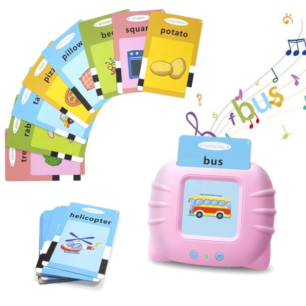 fizzytech Flash Cards for Kids Talking English Words Flash Cards Preschool Electronic Reading Early Talking Flashcards Toy for Kids (Card Early Education Device Multicolour,with USB Charging) - Image 5