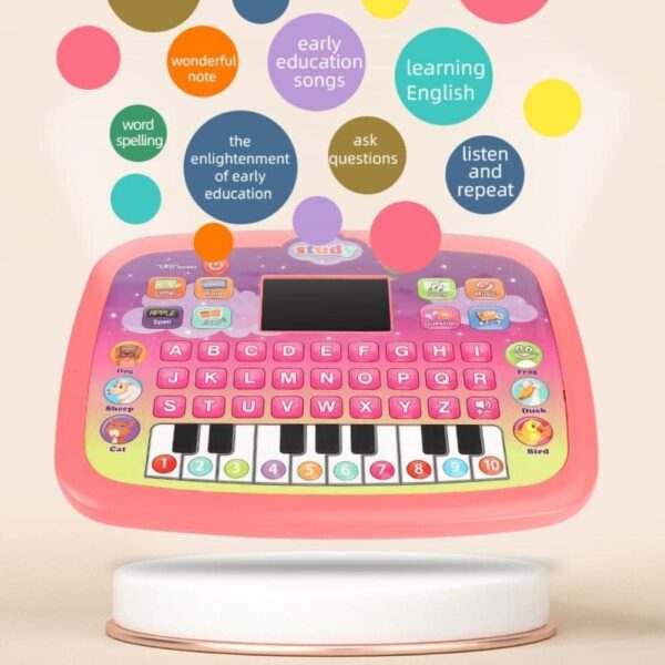 Liboshe Educational Learning Kids Laptop Tablet with LED Screen Music Fun Toy Activities Computer Plus Piano for Kids and Toddlers from 1- 8 Years Old