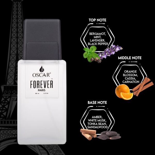 Oscar Forever Paris Black | Long Lasting Perfume for Men | Woody Aromatic Fragrance| Notes of Amber, White Musk | 100ml | Original Forever Paris Perfume - Image 3