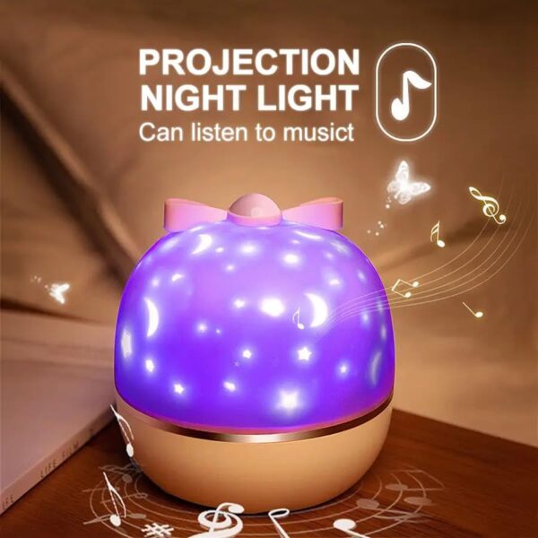 DANDELIONS Kids Night Light Projector with 6 Films – 360° Rotating Starry Ceiling Projector for Baby & Kids Room, USB Rechargeable, Timer & Remote Control, Musical Lamp for Boys, Girls