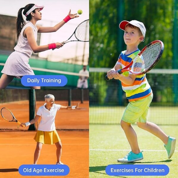 Storescent Tennis Trainer Rebound Ball with String Solo Tennis Trainer Set Self Tennis Practice Ball with String Cricket Trainer Rebound Ball with Rope Fill Sand or Water (Multicolor) - Image 2