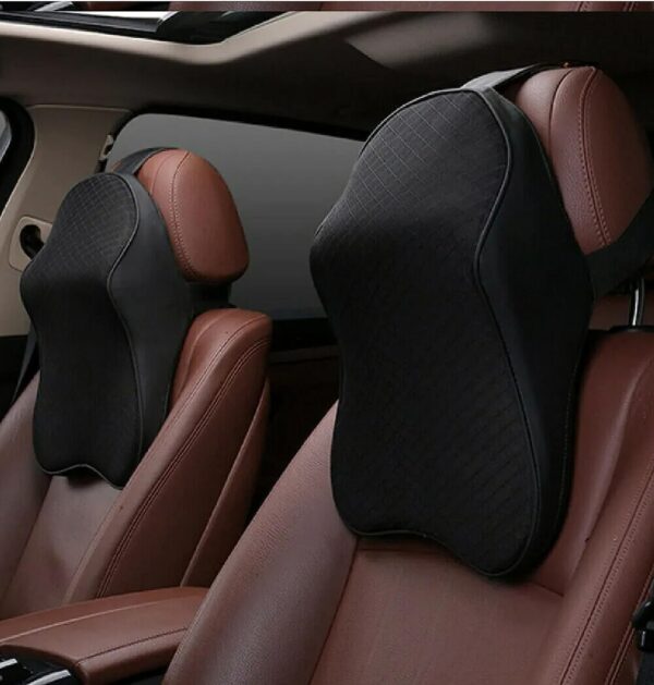 Sounce Car Neck Rest Pillow | 2 Years Warranty | Memory Foam Neck Pillow for Car, Car Seat Head Rest Cushion for Neck & Cervical Support - Relieves Pain (Large, Black, Pack of 1)