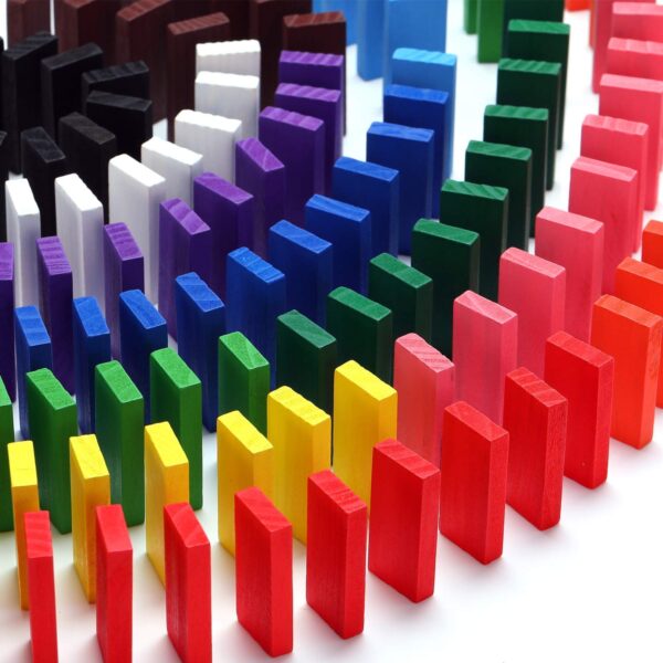 Toyshine for Kids 12 Color Wooden Dominos Blocks Set, Game Educational Play Toy, Domino Racing Toy Game, 120 pic - Image 3