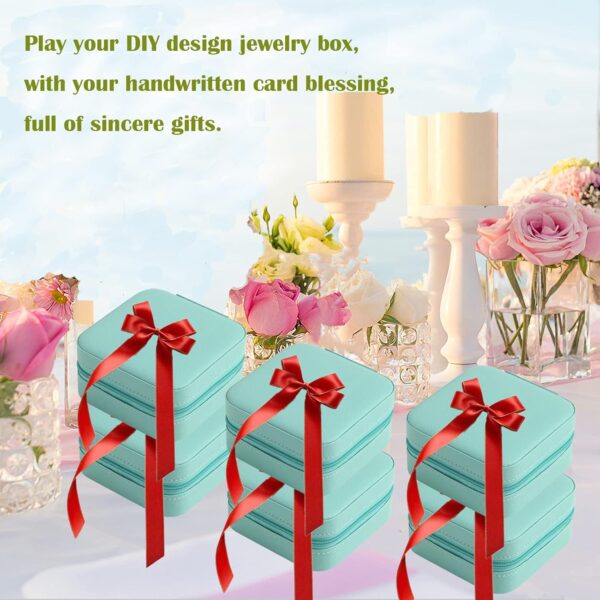 CIPIDI Travel Jewelry Case Bridesmaid Gifts Box,2 Pack Small Jewelry Box Mini Jewelry Organizer ,PU Leather Portable Earring Storage Box for Women Girls Bridesmaid Proposal Gifts - Image 3