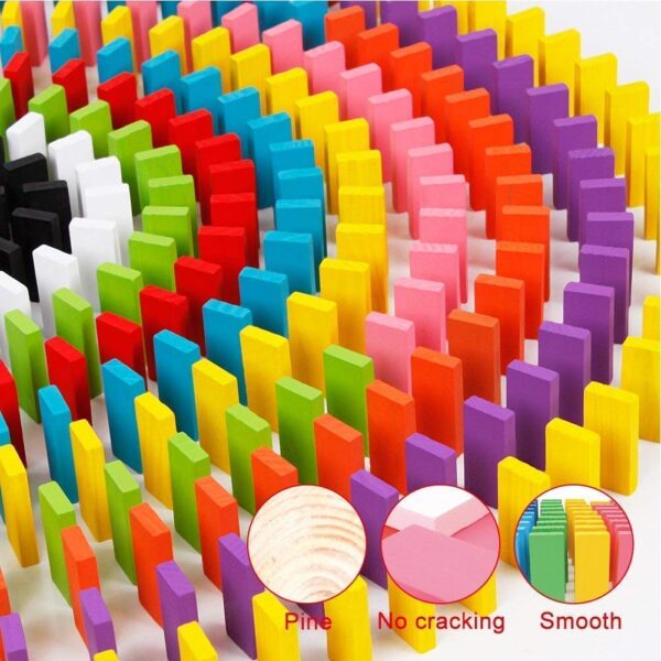 Toyshine for Kids 12 Color Wooden Dominos Blocks Set, Game Educational Play Toy, Domino Racing Toy Game, 120 pic - Image 2