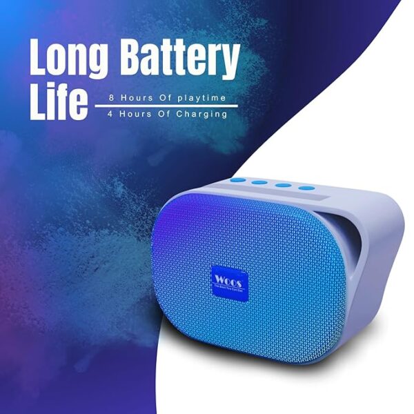 Woos StarBeat Bluetooth Speaker Fill Your Space with 10W Output, RGB LED, Mobile Holder, USB/TF Inputs - Musical Marvel for Elegance! - Image 4
