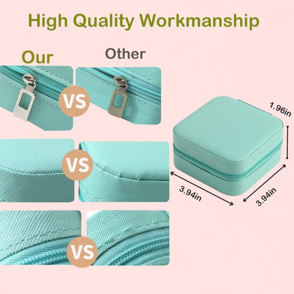 CIPIDI Travel Jewelry Case Bridesmaid Gifts Box,2 Pack Small Jewelry Box Mini Jewelry Organizer ,PU Leather Portable Earring Storage Box for Women Girls Bridesmaid Proposal Gifts - Image 5