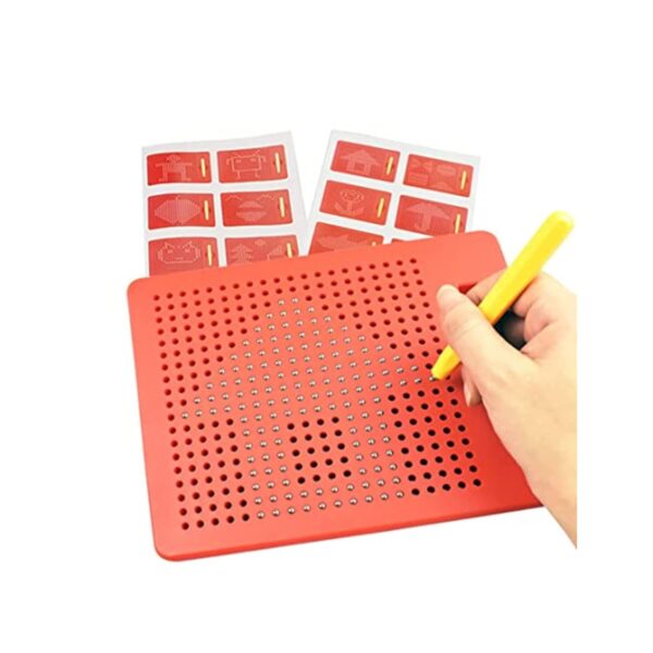 PANCIKAA Magnetic Drawing Pad with Stylus Pen & 10 Pattern Card | Magnet Toy for Kids - Metal Bals | Erasable Doodle Writing Toys Board | Random Color - 380 Magnets | Sketch Pands for Kid/Child