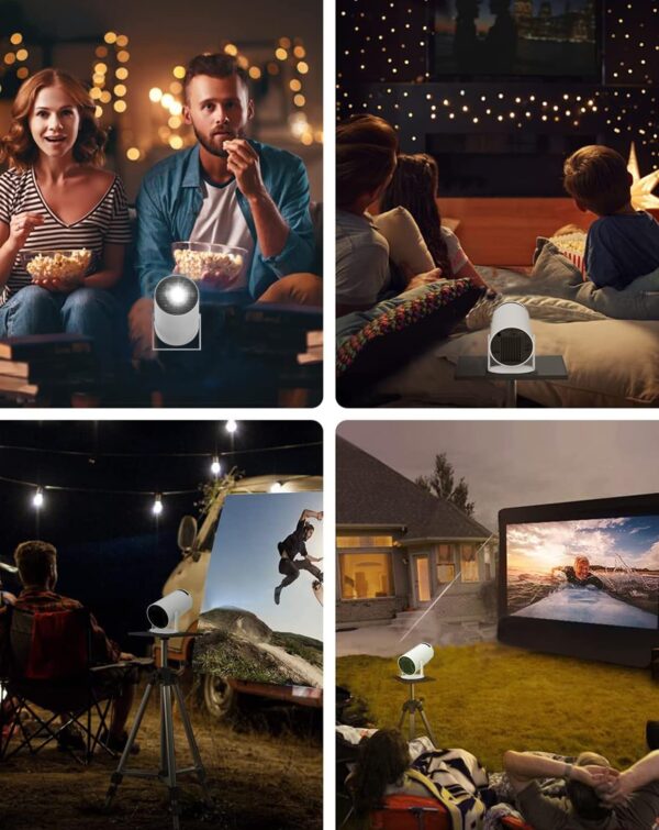 mart Projector for Home 4K Support, Native 720p HD Resolution, 2500 Lumen, Rotabable Design, Speaker, Android 11 with Built-in Apps (Netflix, Prime, YouTube) WiFi, 100''Max Display - Image 3