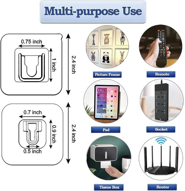 Dealsure Self Adhesive Male Female Wall Hooks 6 KG Max Magic Transparent Sticker Hooks for Hanging Mobile Case Spike Guards Toilet Brush Photo Frames Bathroom Kitchen Accessories (Pack of 5 Hook) - Image 4