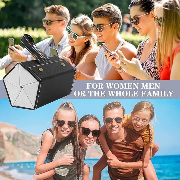 Lucario Sunglasses Organizer, 5-Slot Eyeglasses Case Box, Foldable Eyeglassses Storage Box, Travel Sunglasses Organizer (Black) - Image 4