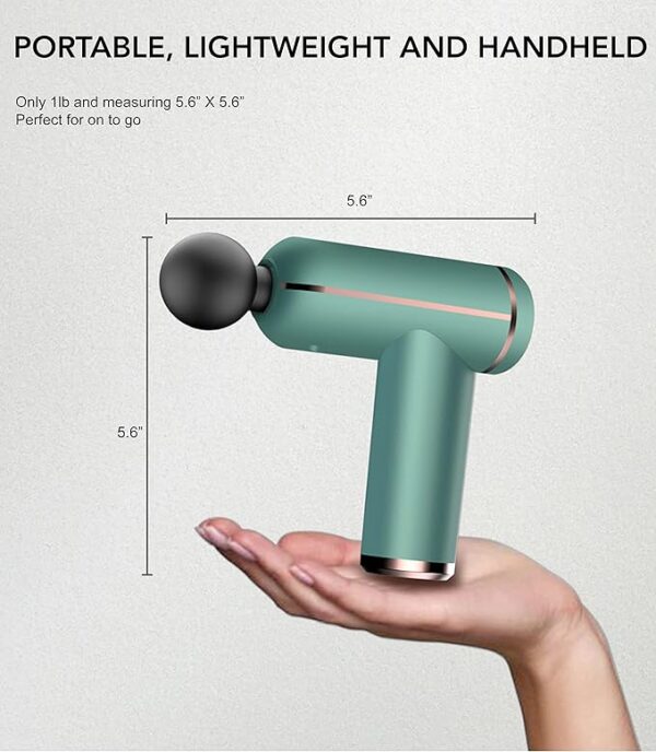 Mini Massage Gun, Portable, Deep Tissue Percussion Muscle Massager for Athletes White Medium  TY-505A/B - Image 3