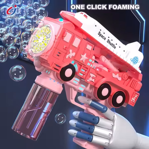 Chengji Gun Water Bubble Machine Children Outdoor Airplane Car Lighting Automatic Bubble Gun Toy for Kids - Image 4